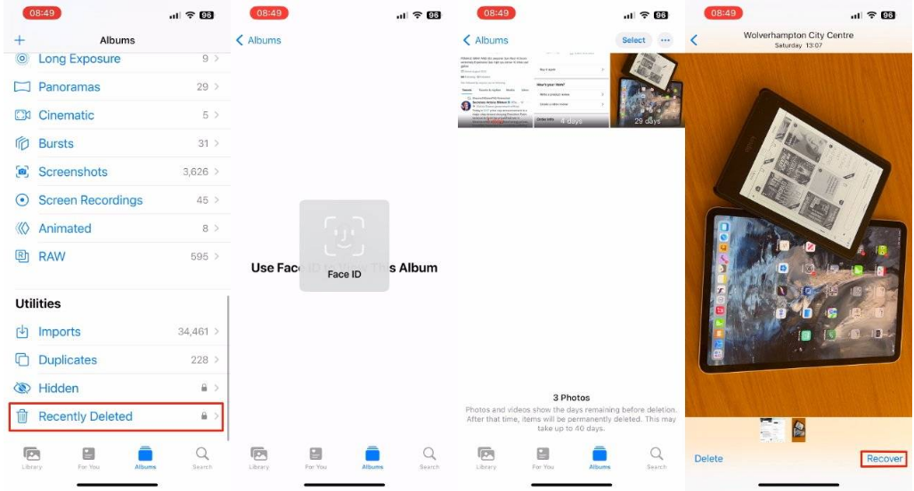 利通苹果14维修分享 iPhone14 上恢复已删除的照片 