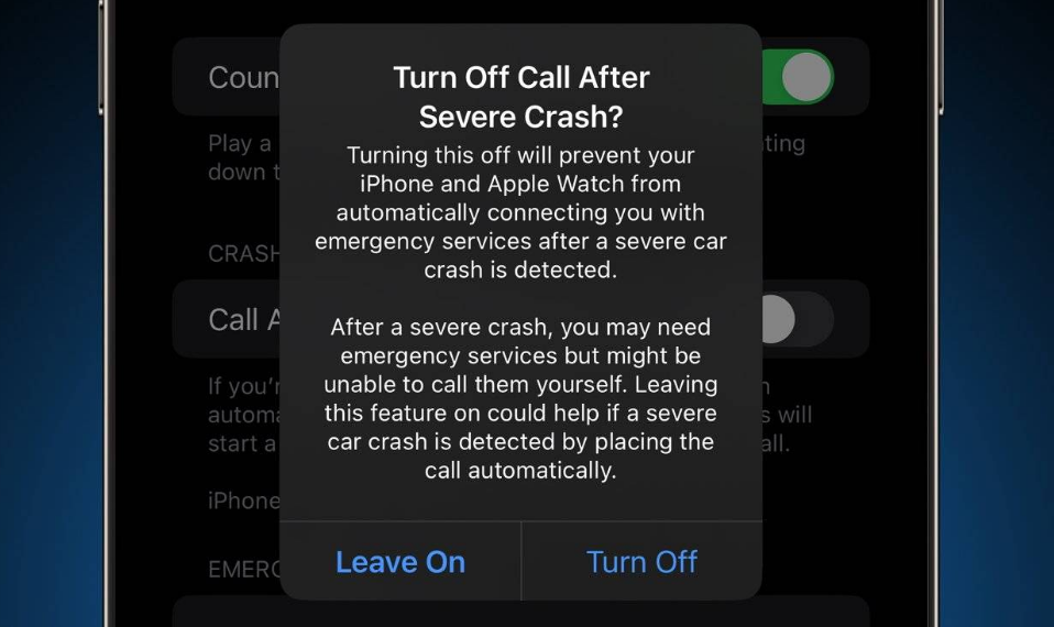 利通苹果14维修分享 iPhone 14 和 Apple Watch 上关闭崩溃检测 